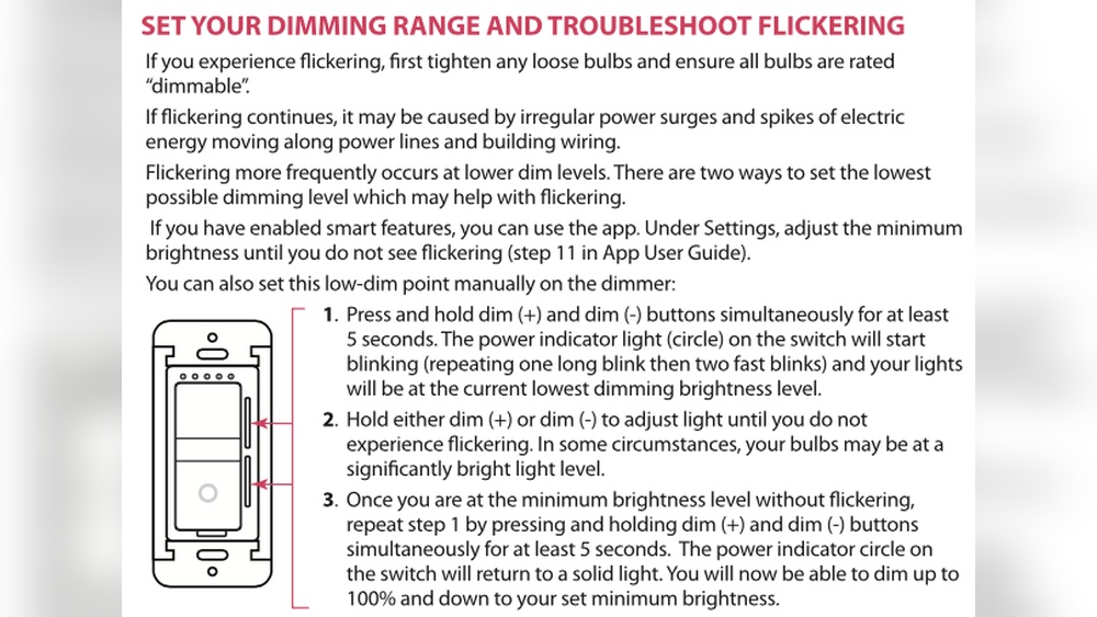 Led Lights Blinking On Dimmer